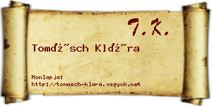 Tomásch Klára névjegykártya