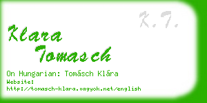 klara tomasch business card